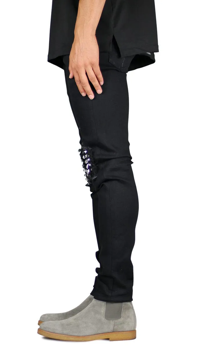 Jet Black Studded Jeans sold by Hyper Denim product image thumbnail 3