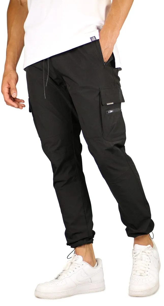 Black Cool Nylon Cargo Pants sold by Hyper Denim product image thumbnail 4