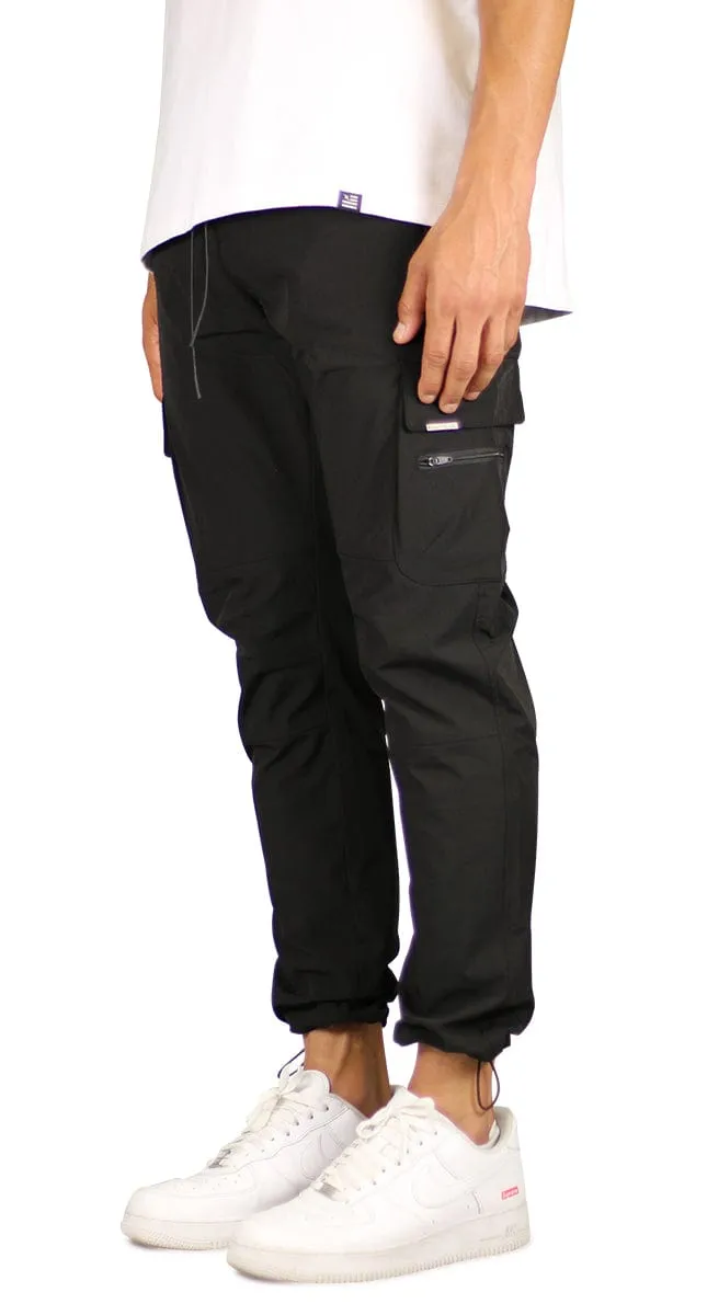 Black Cool Nylon Cargo Pants sold by Hyper Denim product image thumbnail 2