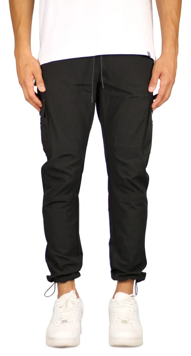 Black Cool Nylon Cargo Pants sold by Hyper Denim