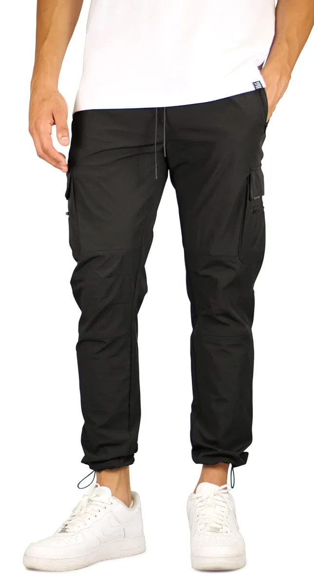 Black Cool Nylon Cargo Pants sold by Hyper Denim product image thumbnail 5