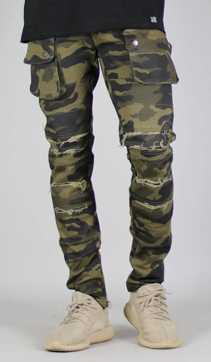 Olive Camo Cargo Pants sold by Hyper Denim product image thumbnail 4