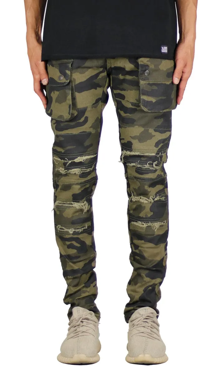 Olive Camo Cargo Pants sold by Hyper Denim