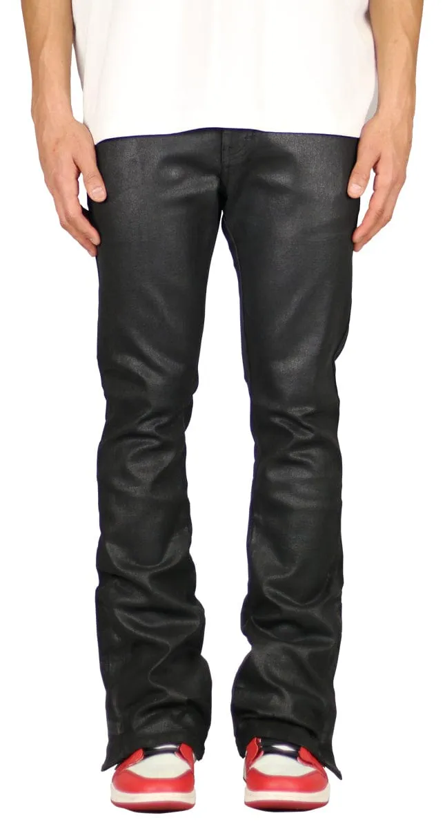 Waxed Flare Zipper Jeans | Parallel