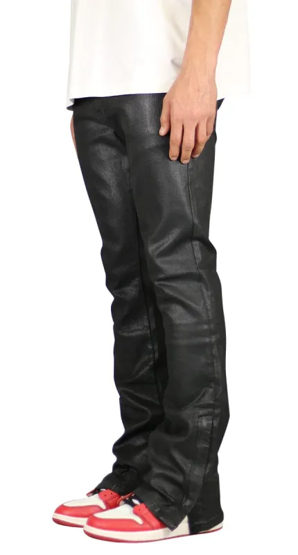 Waxed Flare Zipper Jeans | Parallel