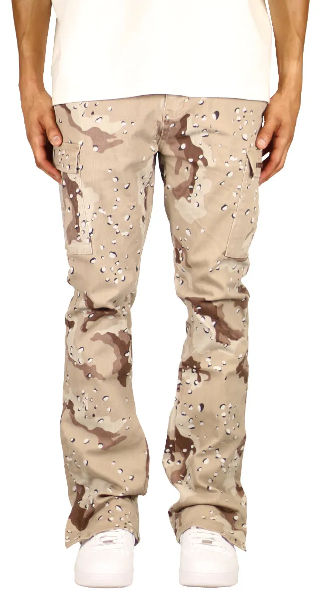 Desert Camo Flare Cargo Pants sold by Hyper Denim