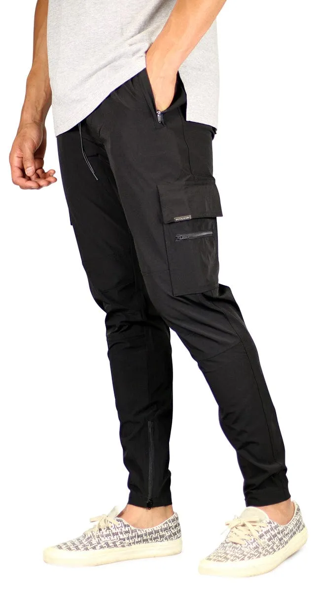 Black Cool Nylon Zipper Pants sold by Hyper Denim product image thumbnail 4