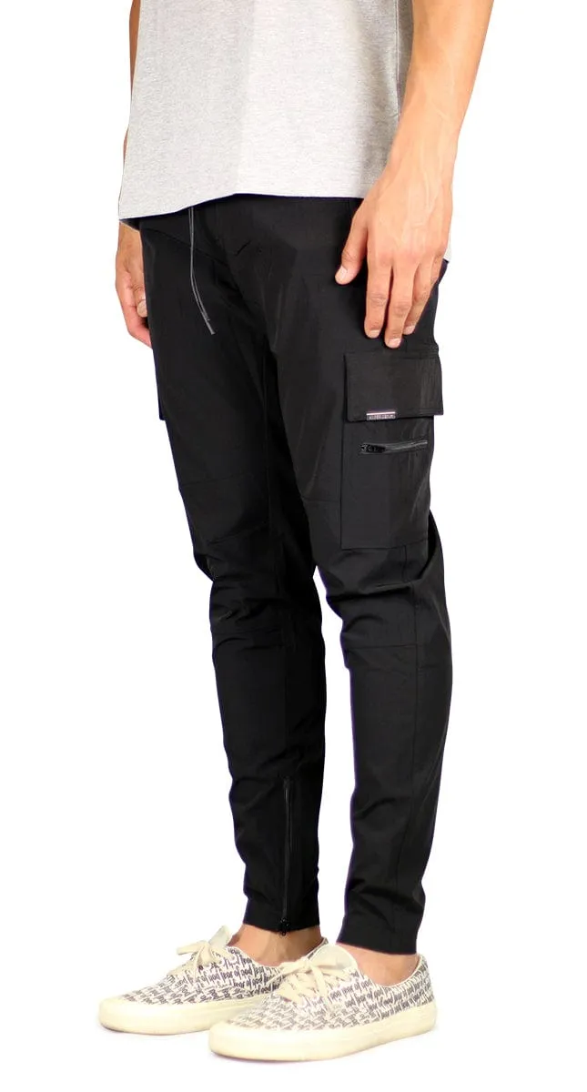 Black Cool Nylon Zipper Pants sold by Hyper Denim product image thumbnail 3