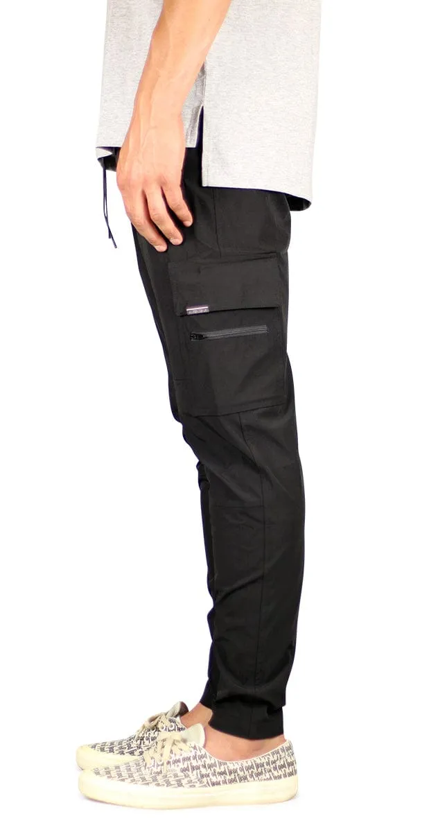 Black Cool Nylon Zipper Pants sold by Hyper Denim product image thumbnail 2