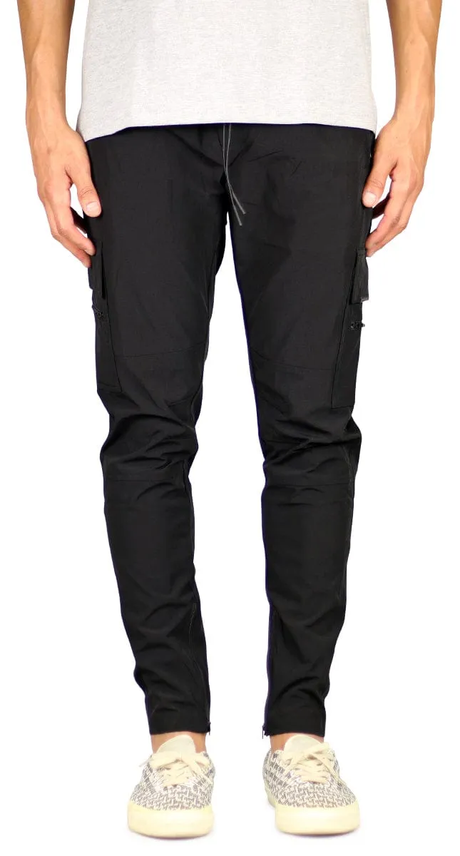 Black Cool Nylon Zipper Pants sold by Hyper Denim