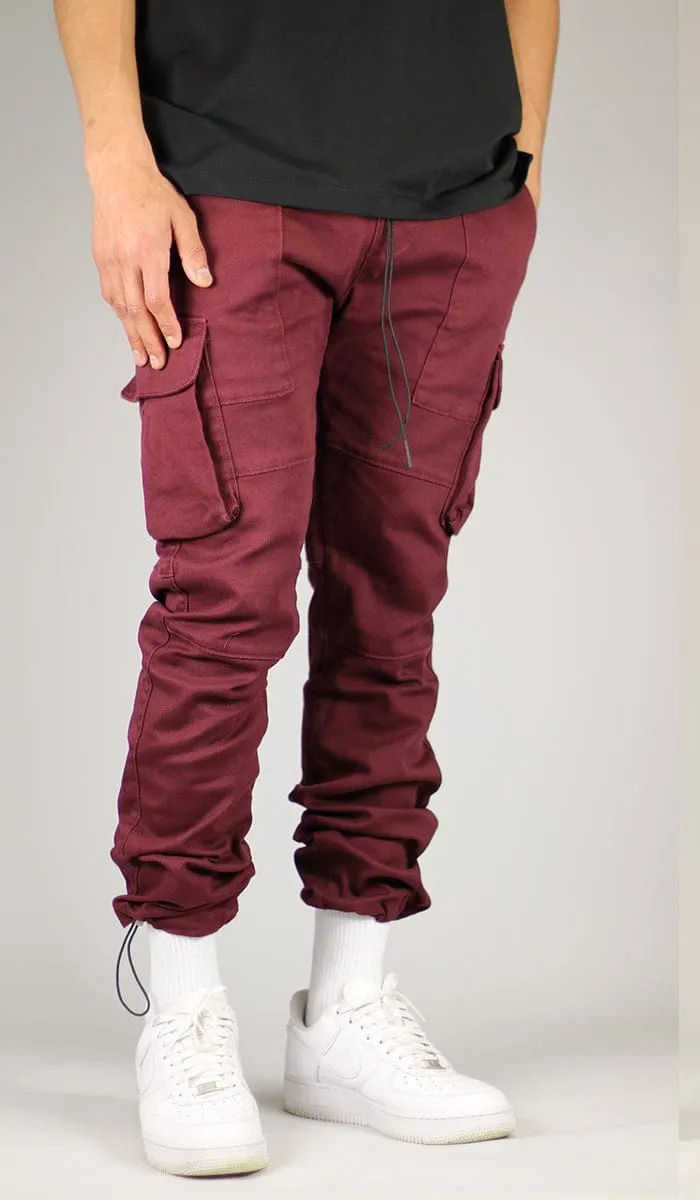 Burgundy Straight Cargo Pants sold by Hyper Denim product image thumbnail 4