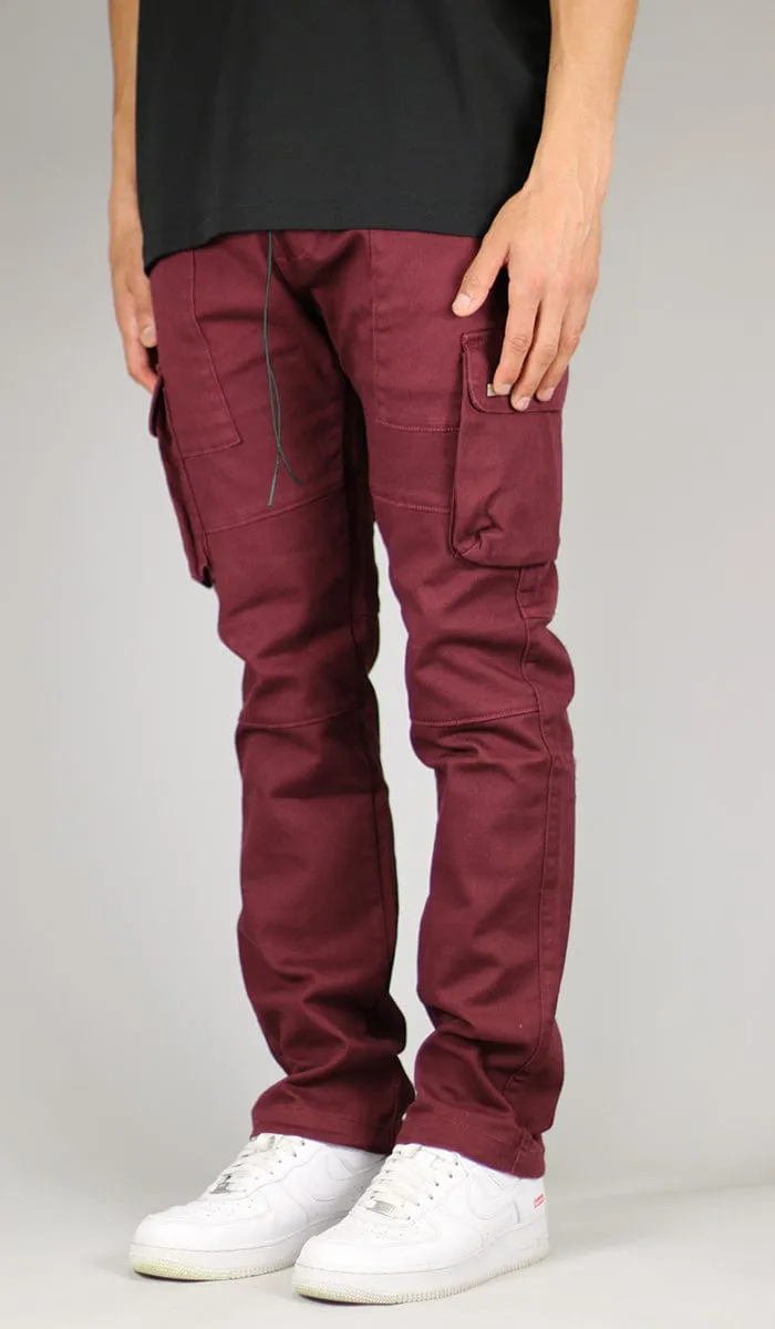 Burgundy Straight Cargo Pants sold by Hyper Denim product image thumbnail 5