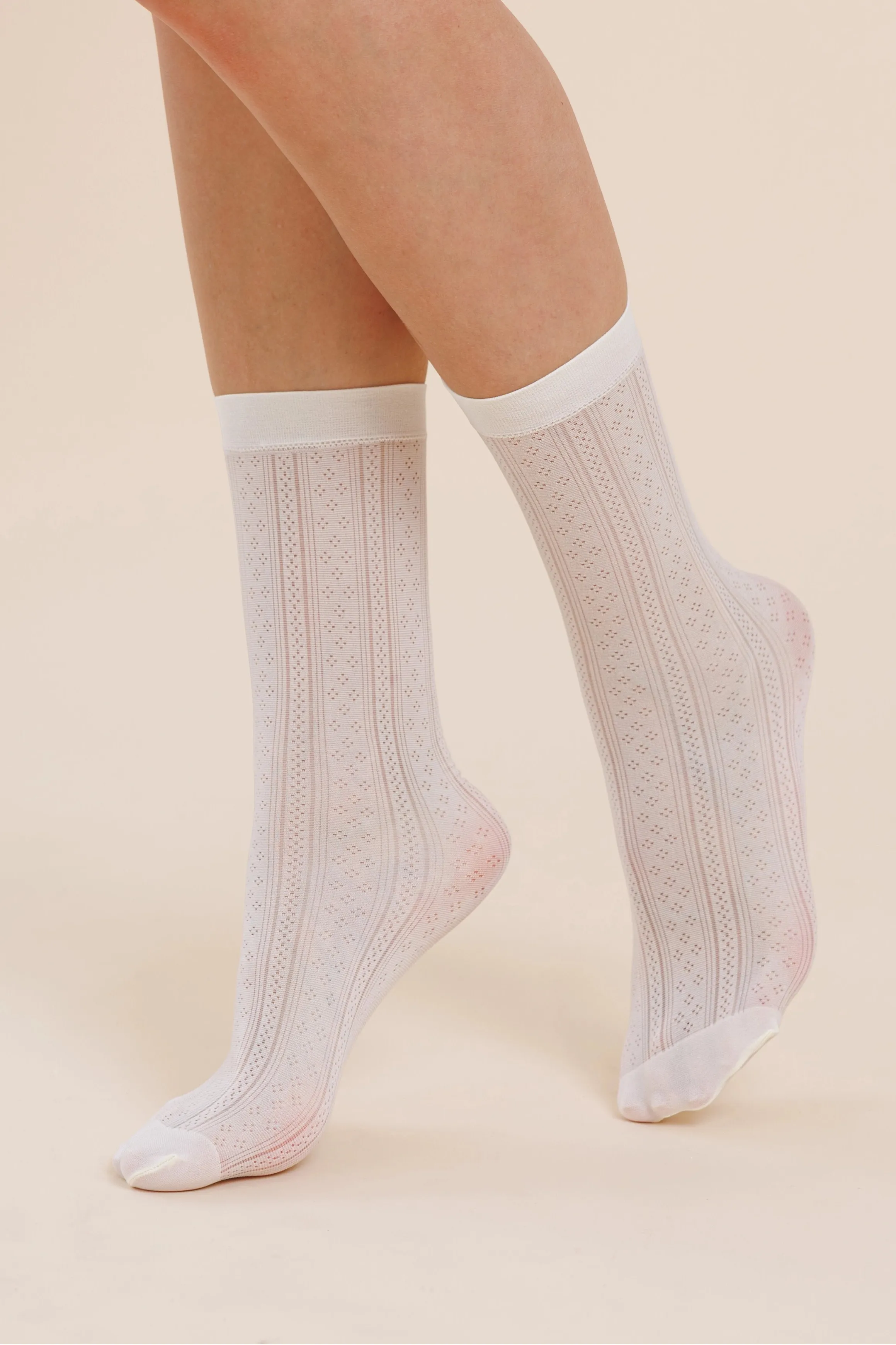 Pointelle Mid-Calf Socks sold by Noosh