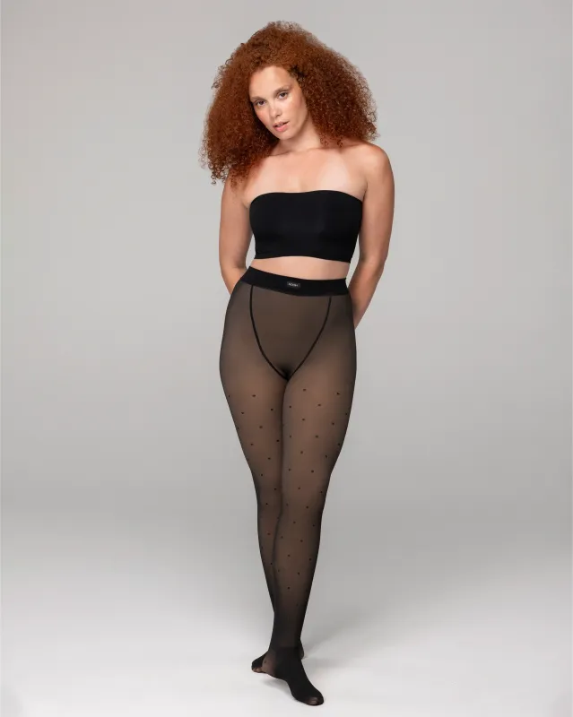 TOAST - FLEECE-LINED TIGHTS - DOTS made by Noosh