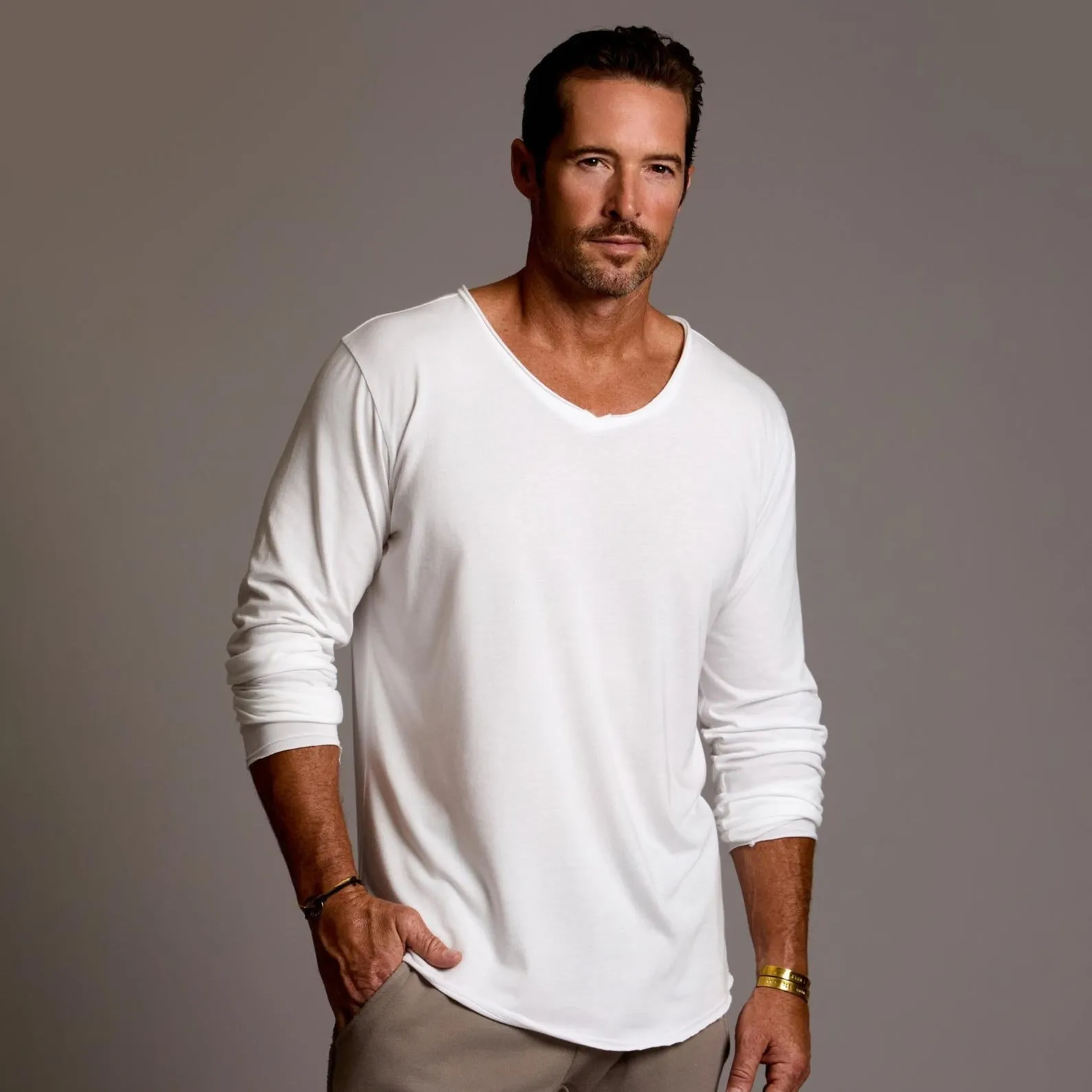 LONG SLEEVE V NECK SHIRT sold by One Golden Thread product image thumbnail 4