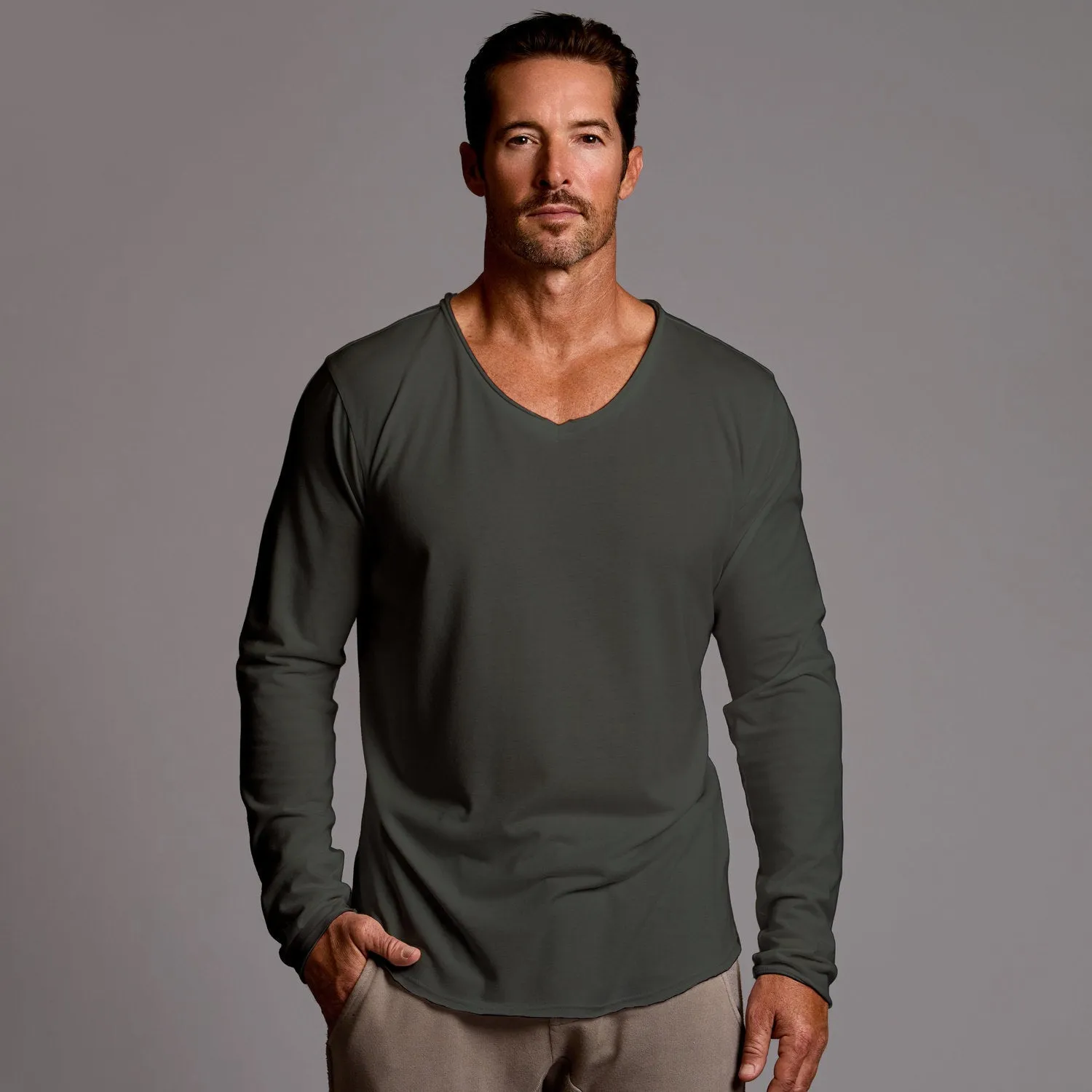 LONG SLEEVE V NECK SHIRT sold by One Golden Thread