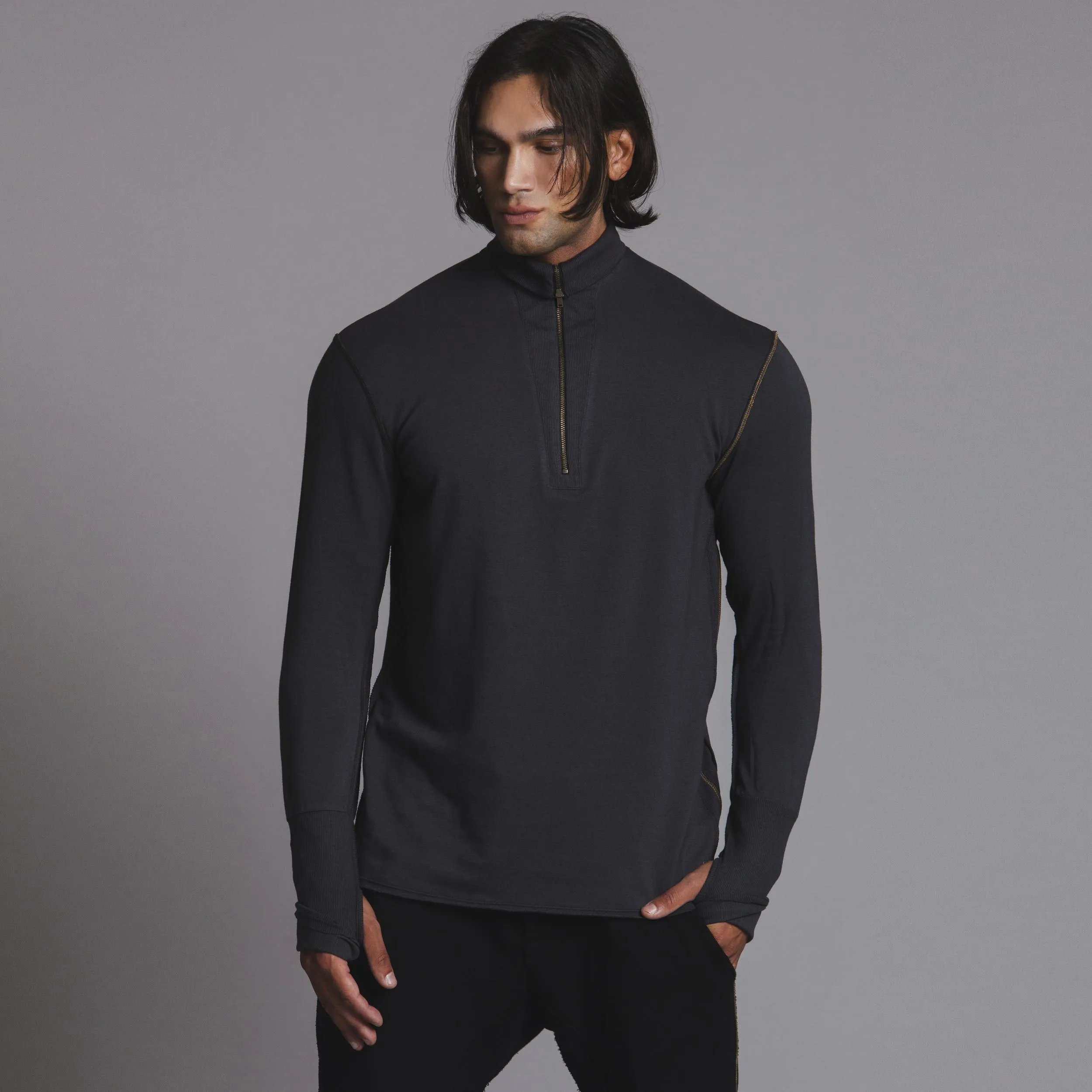 PLUSH ZIP & ROLL PULLOVER sold by One Golden Thread