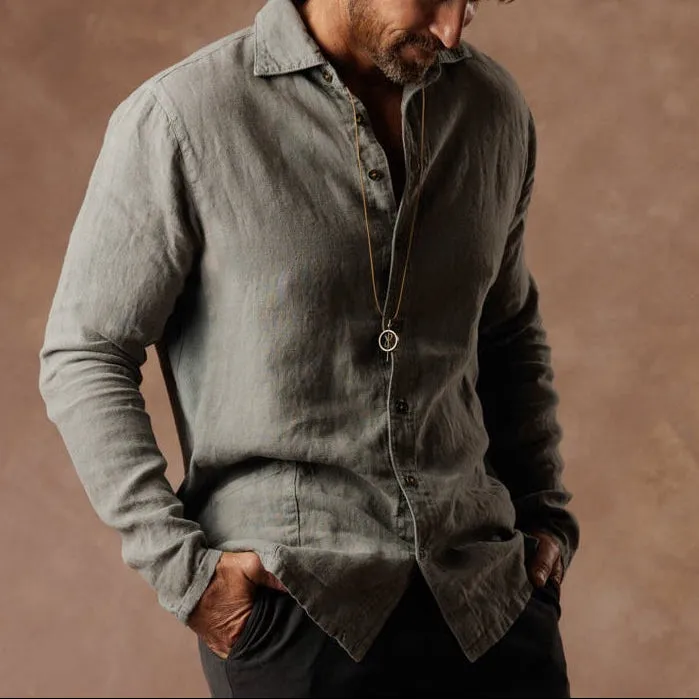 AER LINEN SHIRT / DEEP CLAY sold by One Golden Thread product image thumbnail 5