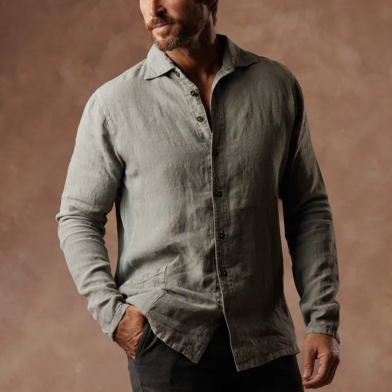AER LINEN SHIRT / DEEP CLAY made by One Golden Thread
