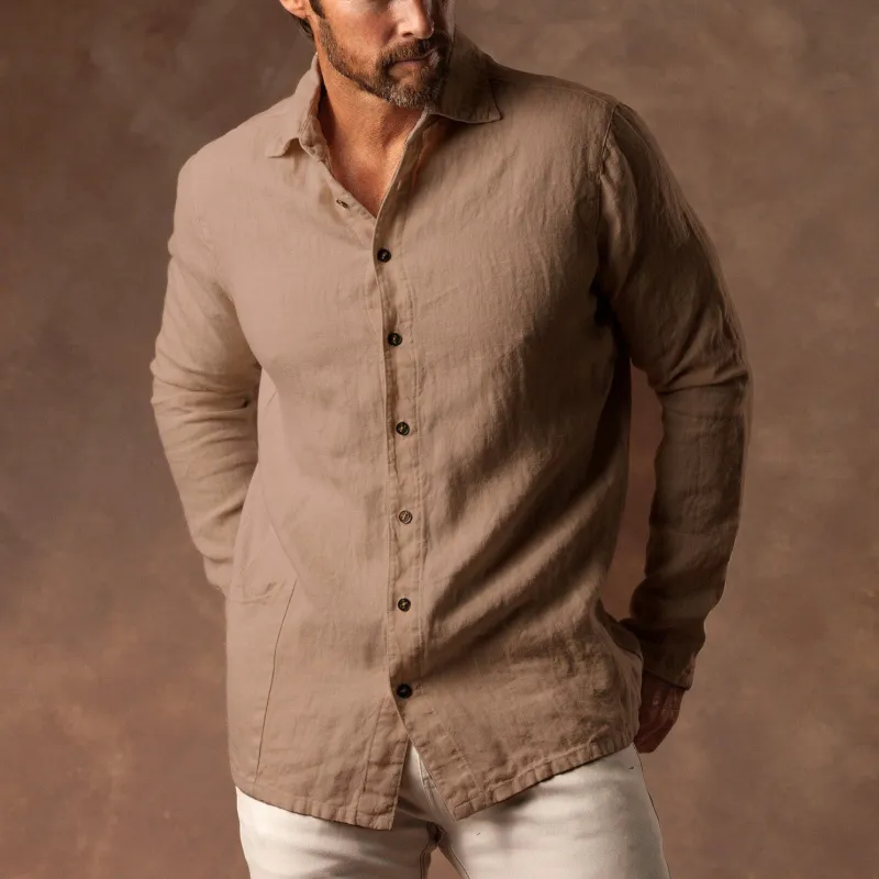 AER LINEN SHIRT / DOPE TAUPE made by One Golden Thread