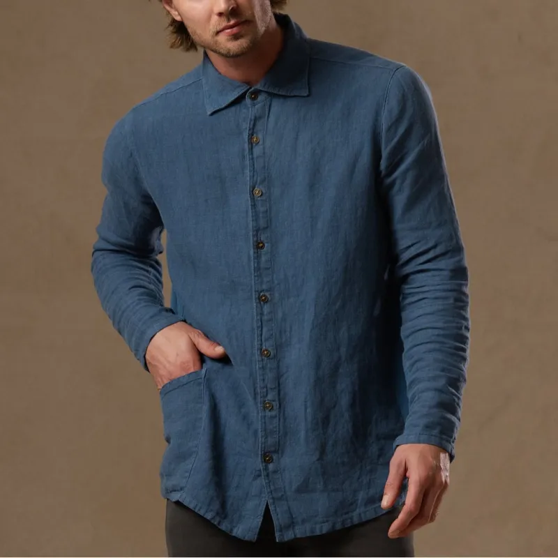 AER LINEN SHIRT / INDIGO TIDE made by One Golden Thread