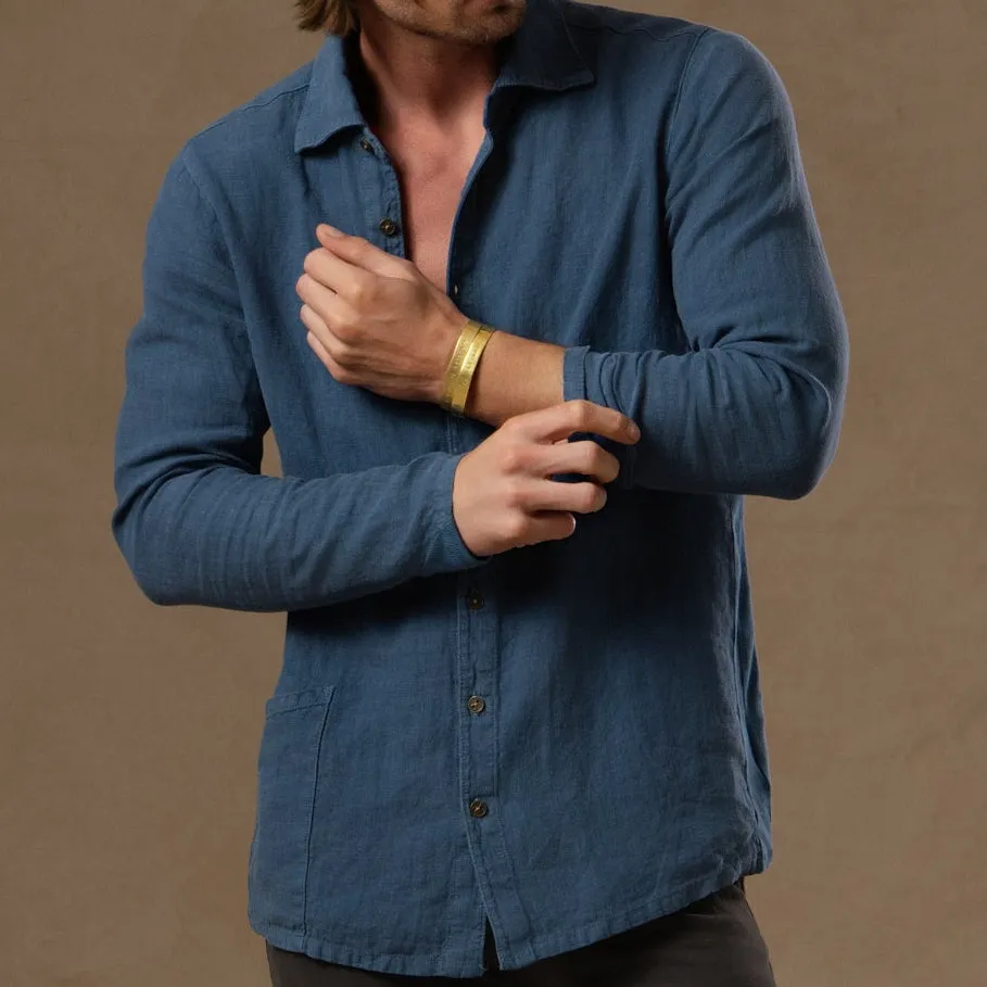 AER LINEN SHIRT / INDIGO TIDE sold by One Golden Thread product image thumbnail 3