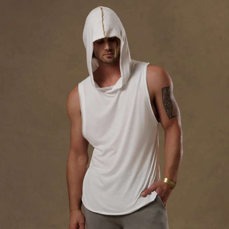 HOODED TREE TANK / PURE WHITE made by One Golden Thread