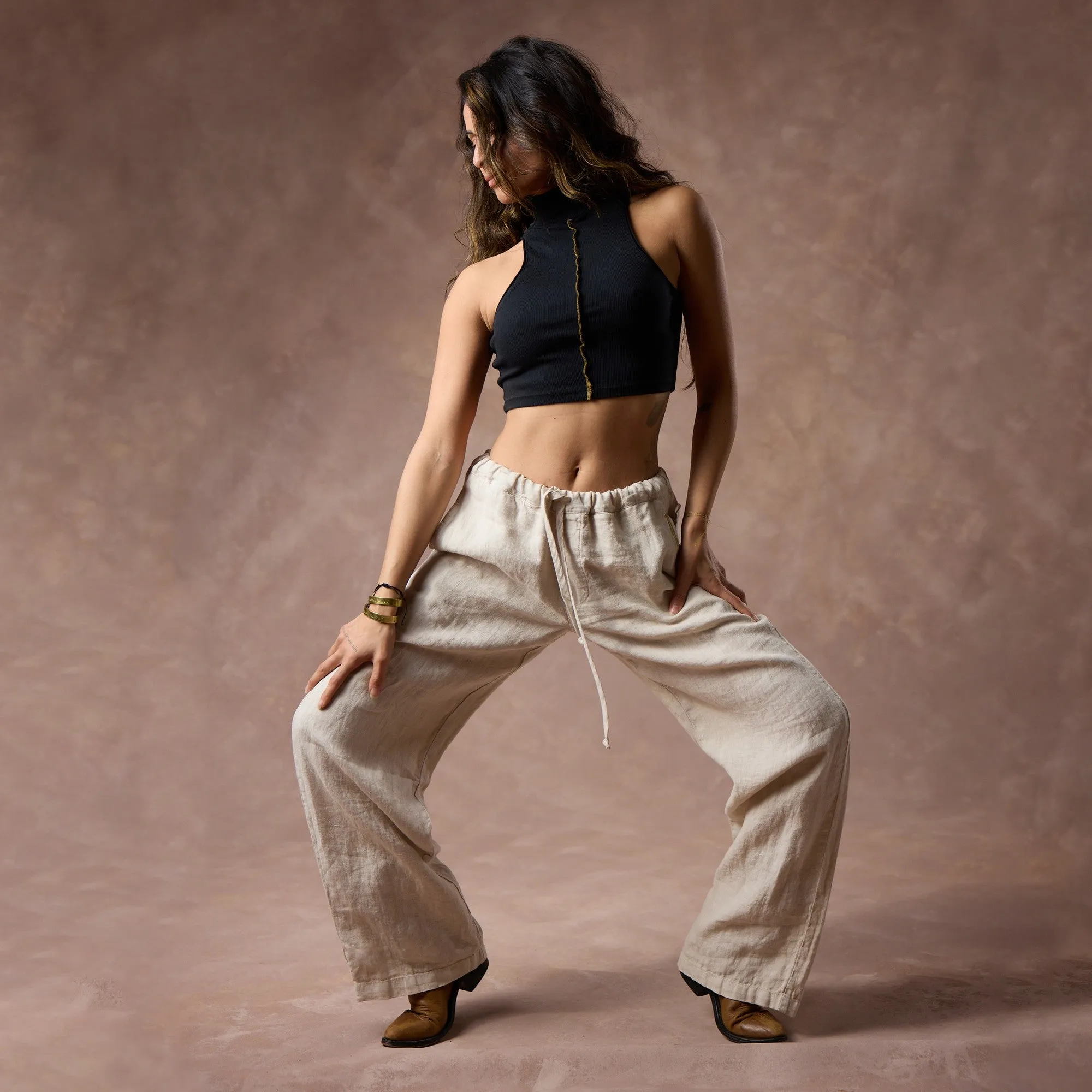 RELAX LINEN PANT / WHITE STONE sold by One Golden Thread product image thumbnail 4