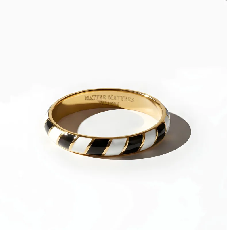 Memphis Ring • Black and White Enamel sold by Matter Matters