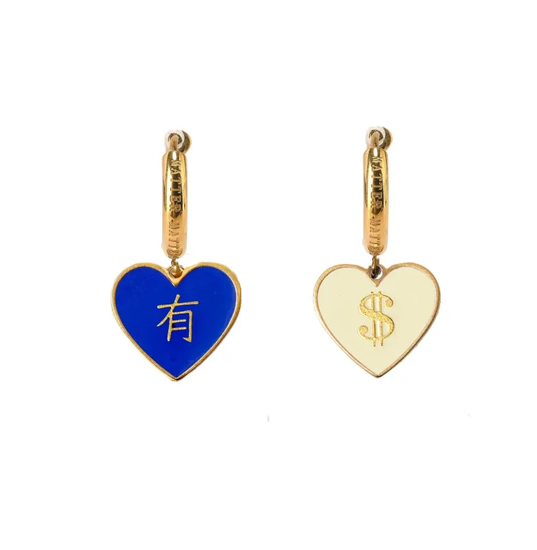 有/$ Have/ Money Earrings • Navy/Beige sold by Matter Matters