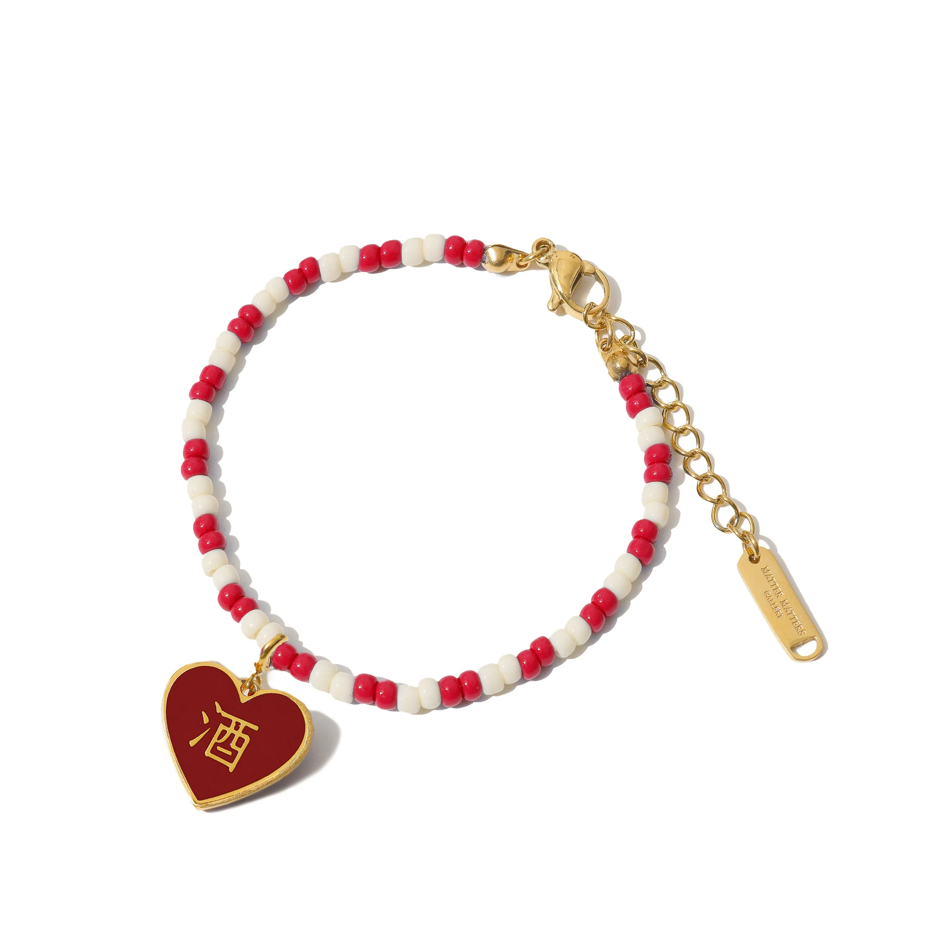 酒/鬼 Alcohol/Ghost / Bracelet • Red/Cream sold by Matter Matters product image thumbnail 3