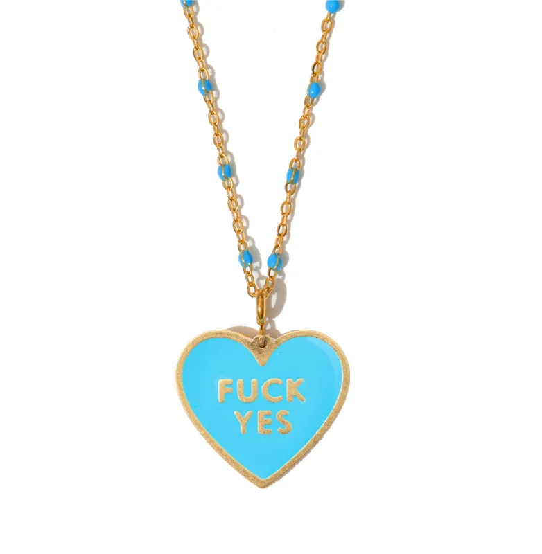 Fuck Yes Necklace • Cyan made by Matter Matters