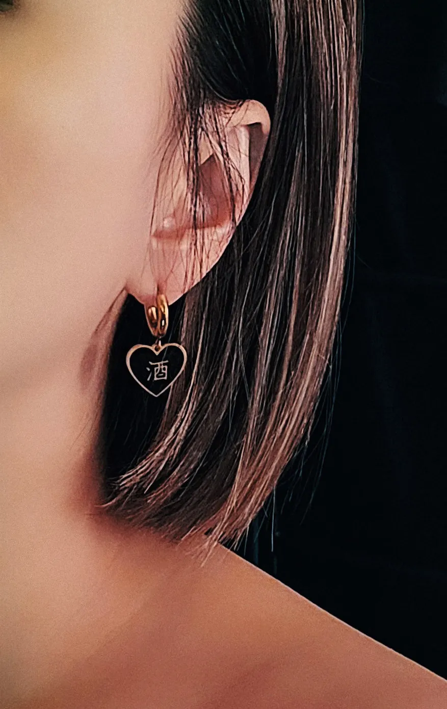 酒/鬼 Alcohol/Ghost Earrings • Black & Pink sold by Matter Matters product image thumbnail 2
