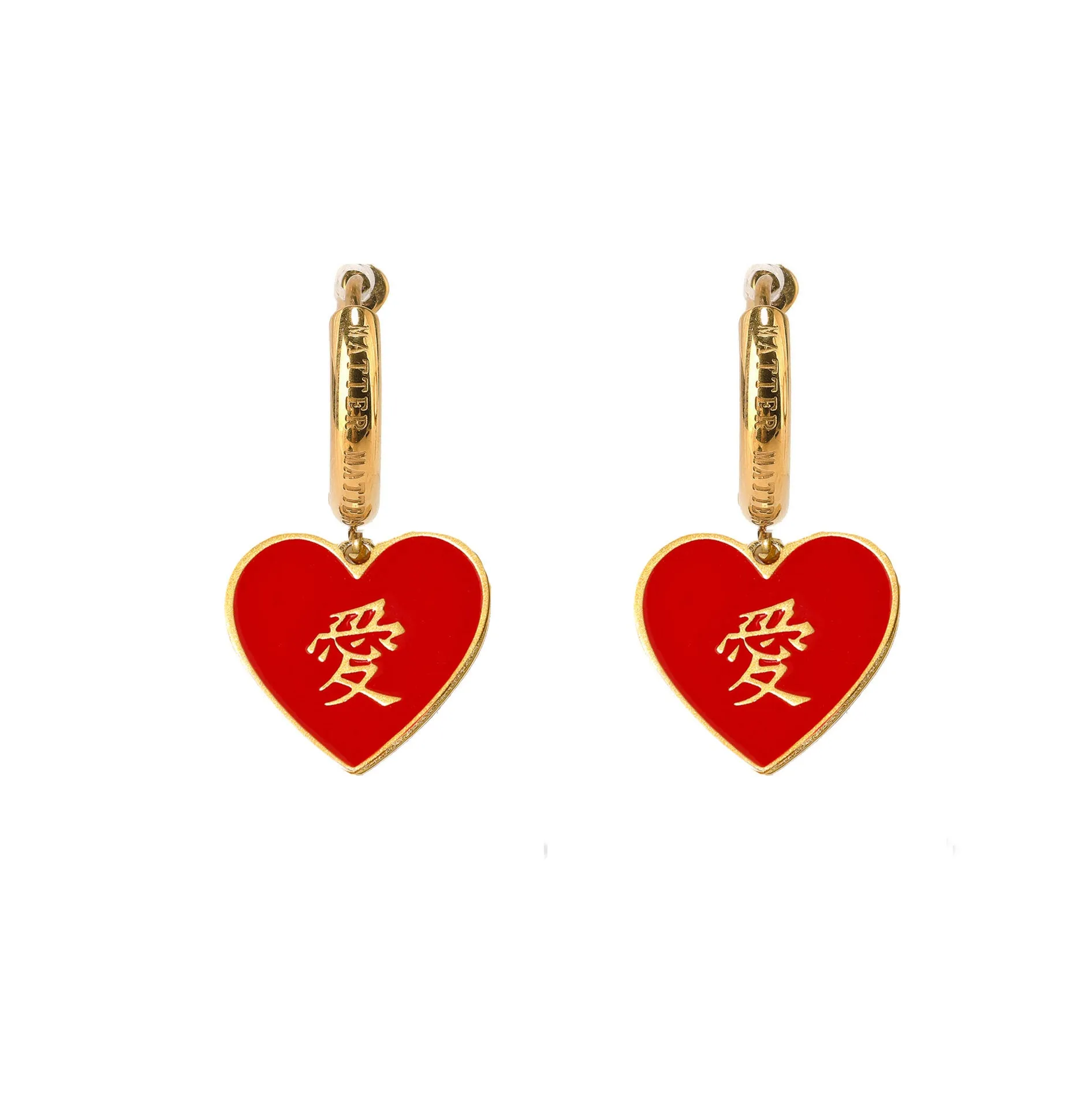 愛/做 Love/Do Earrings • Red/Black or Navy sold by Matter Matters product image thumbnail 3