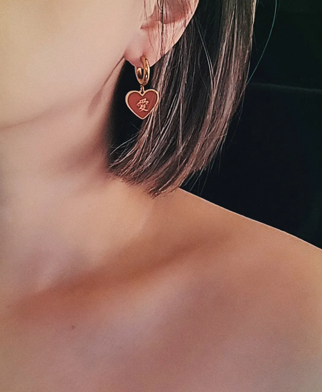 愛/做 Love/Do Earrings • Red/Black or Navy sold by Matter Matters product image thumbnail 2