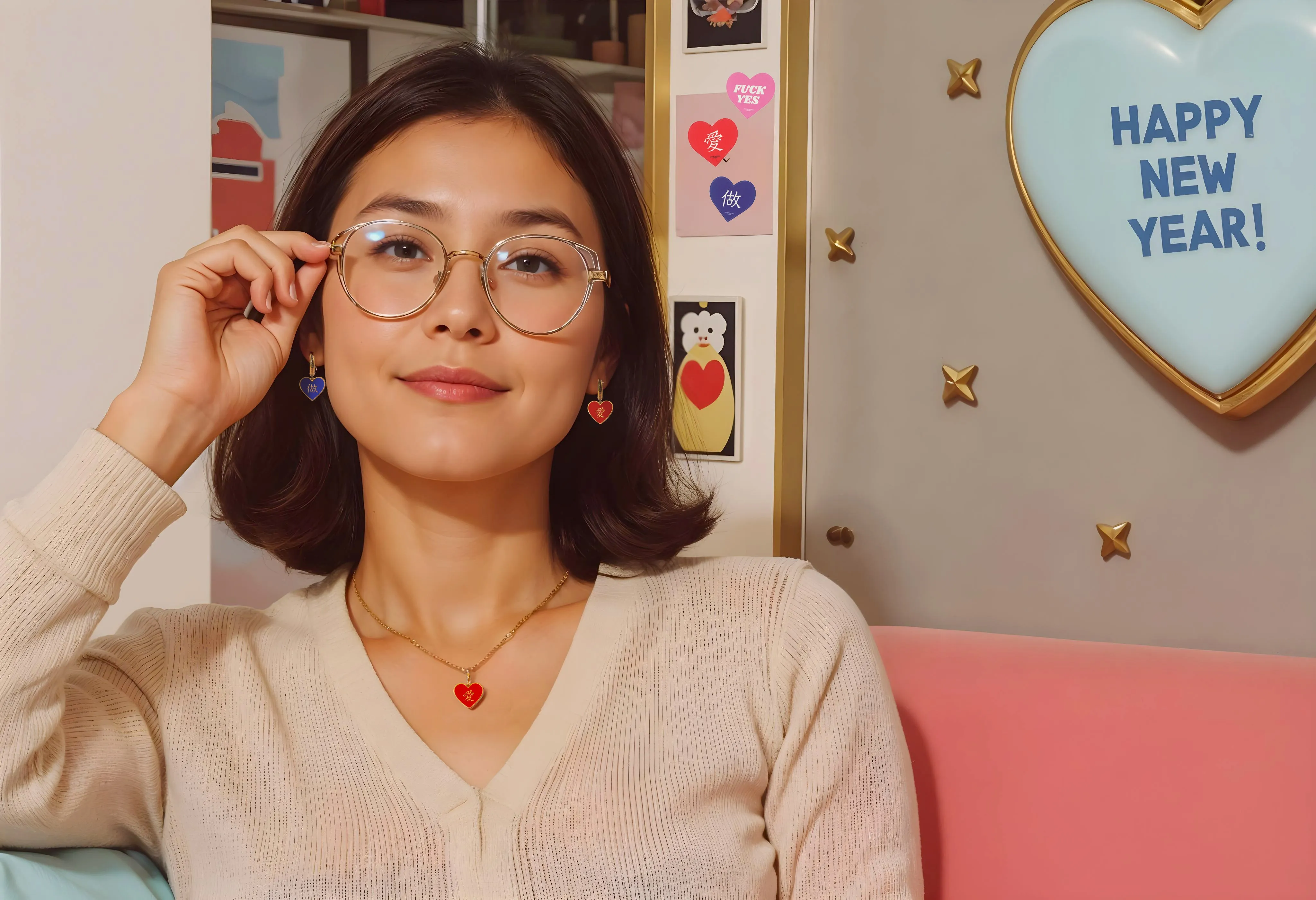 愛/做 Love/Do Earrings • Red/Black or Navy sold by Matter Matters product image thumbnail 4