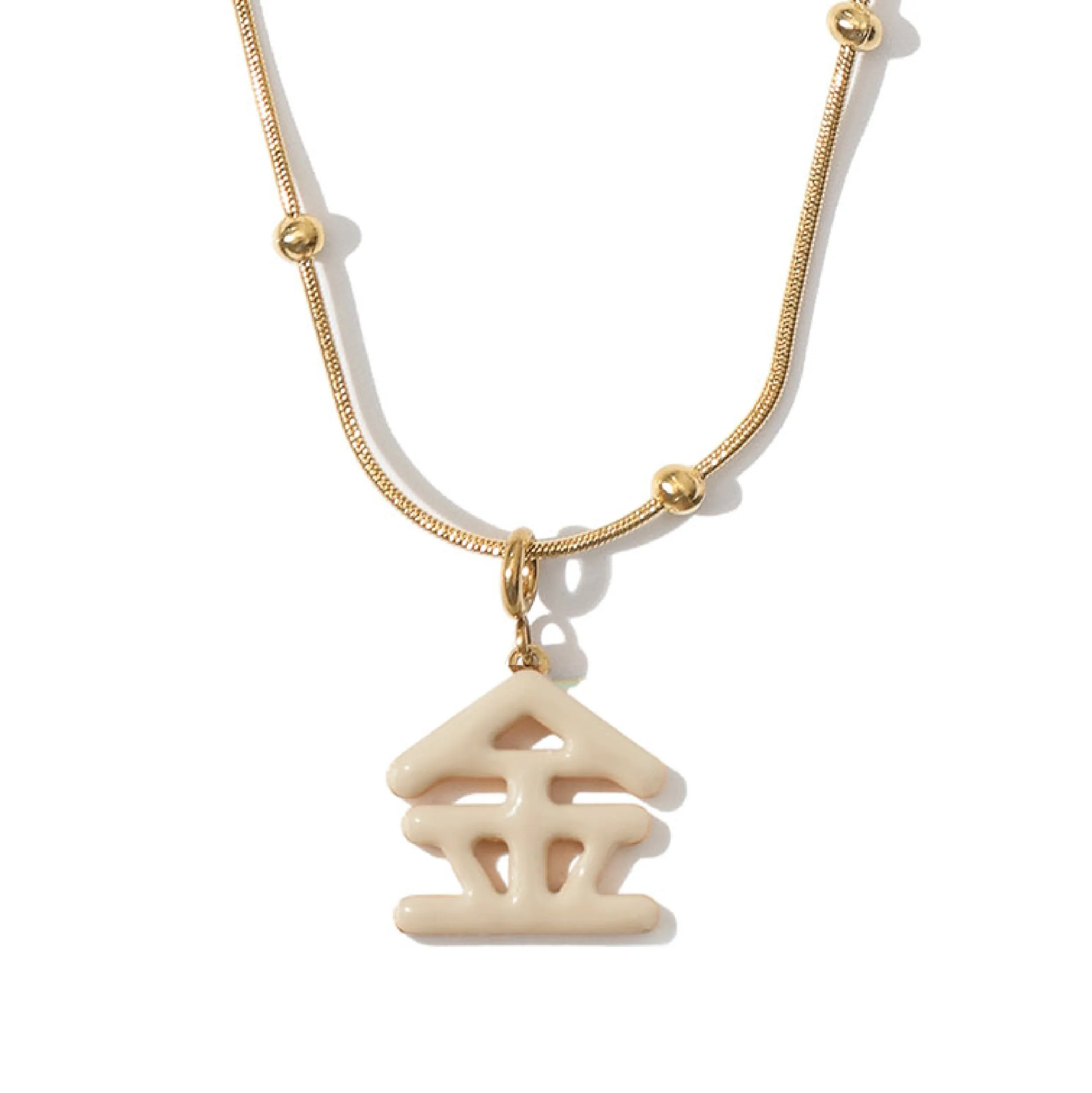 Five Elements / Metal Necklace • Beige & Gold/White sold by Matter Matters