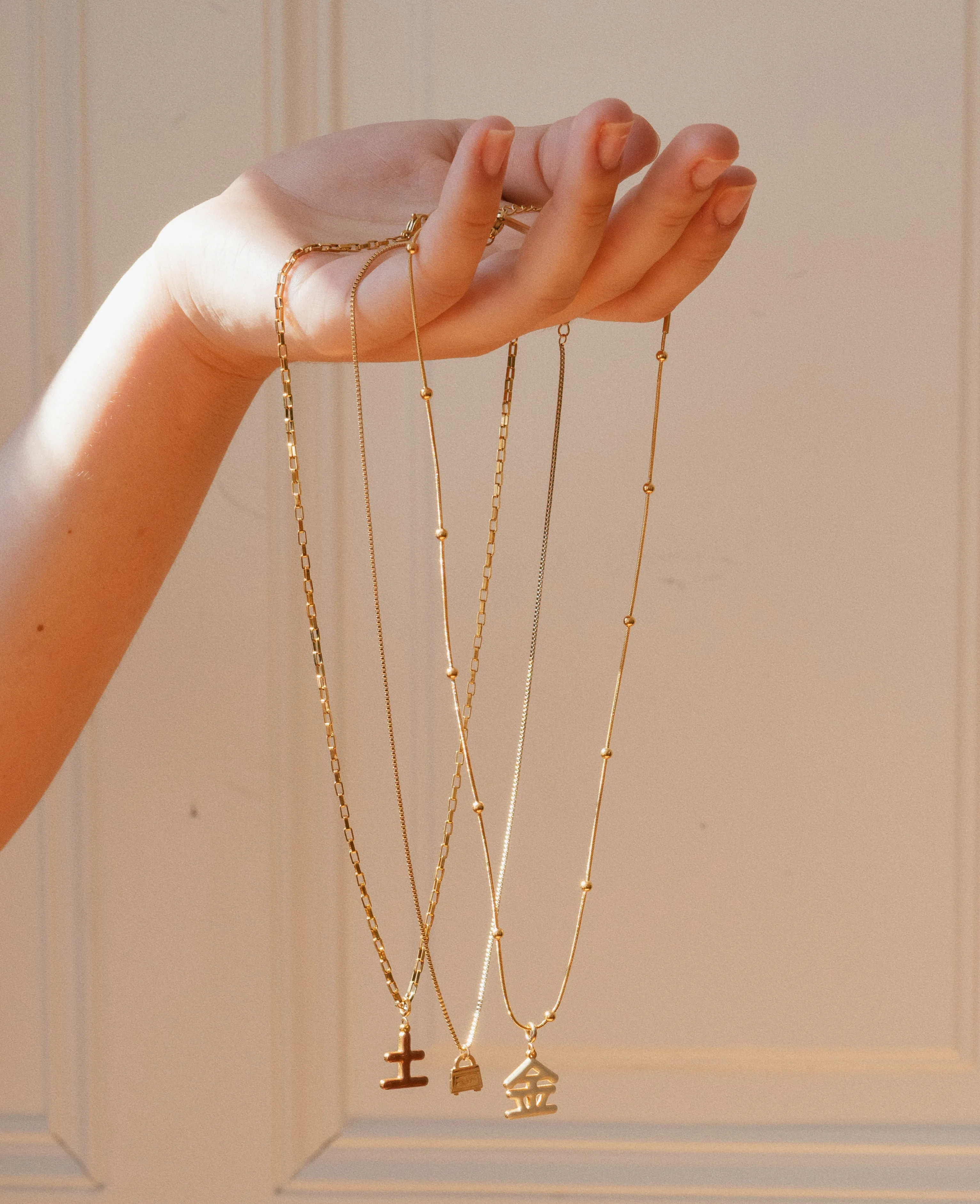 Five Elements / Metal Necklace • Beige & Gold/White sold by Matter Matters product image thumbnail 2