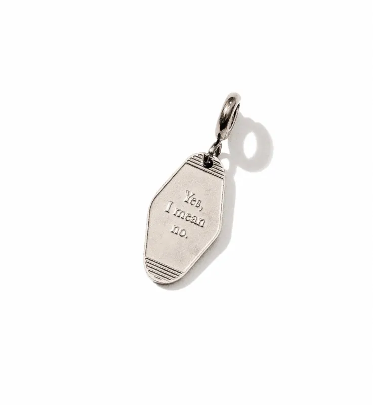 'Yes, I mean no' Key Tag Pendant • Steel sold by Matter Matters