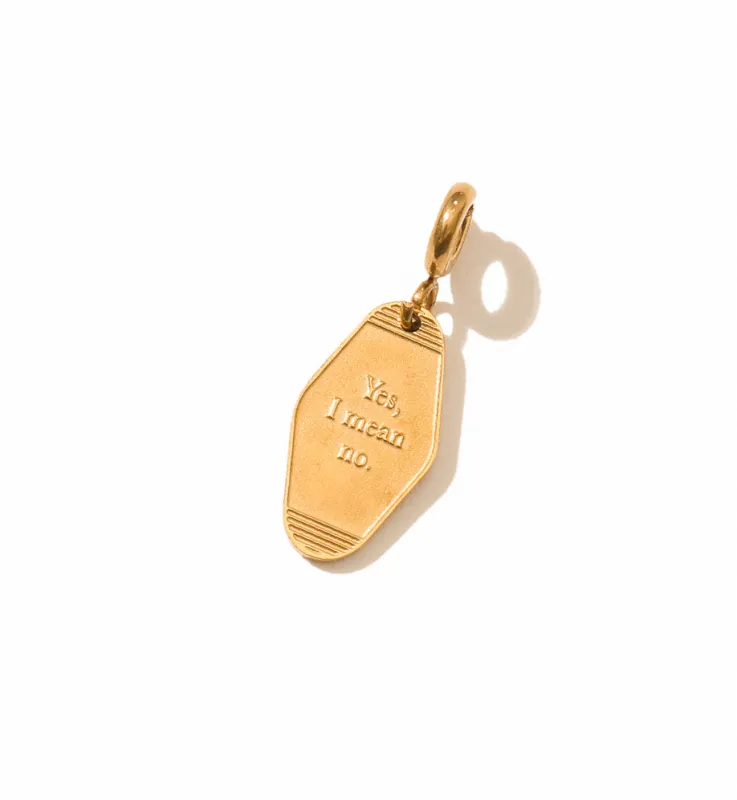 'Yes, I mean no' Key Tag Pendant • Gold sold by Matter Matters