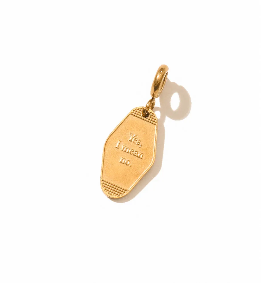 'Yes, I mean no' Key Tag Pendant • Gold sold by Matter Matters