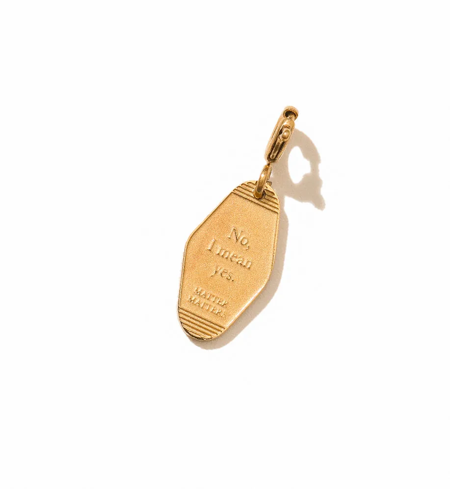 'Yes, I mean no' Key Tag Pendant • Gold sold by Matter Matters product image thumbnail 2