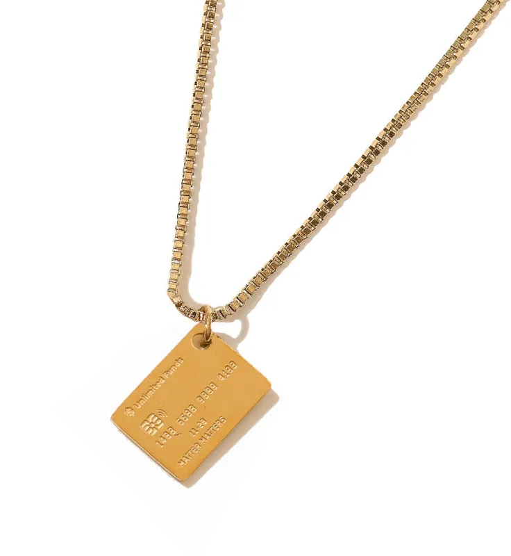 Unlimited Funds Credit Card Necklace • Gold sold by Matter Matters