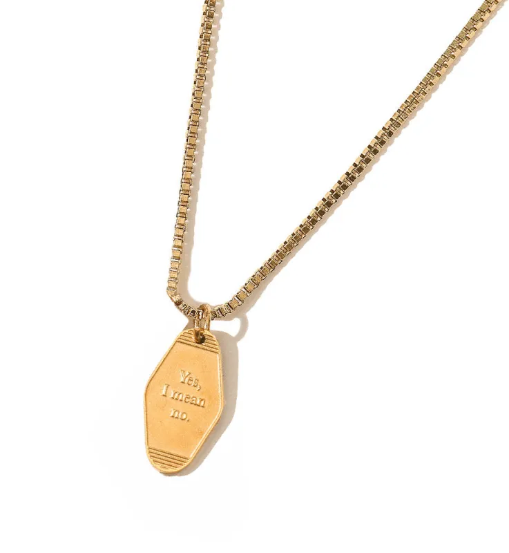 Yes, I Mean No Keytag Necklace • Gold sold by Matter Matters