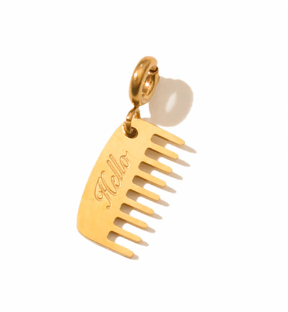 Hello Hair Comb Pendant • Gold sold by Matter Matters