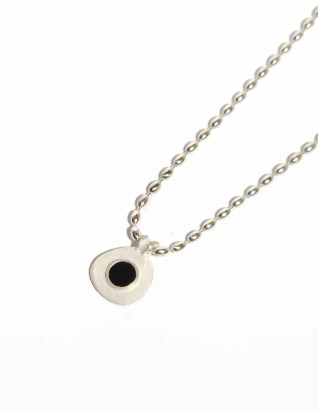 Onyx Sterling Silver Disc Pendant Necklace made by Matter Matters