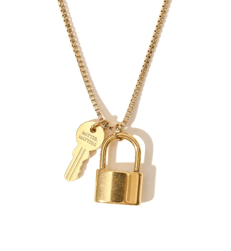Unlock Secrets Key & Lock Necklace made by Matter Matters