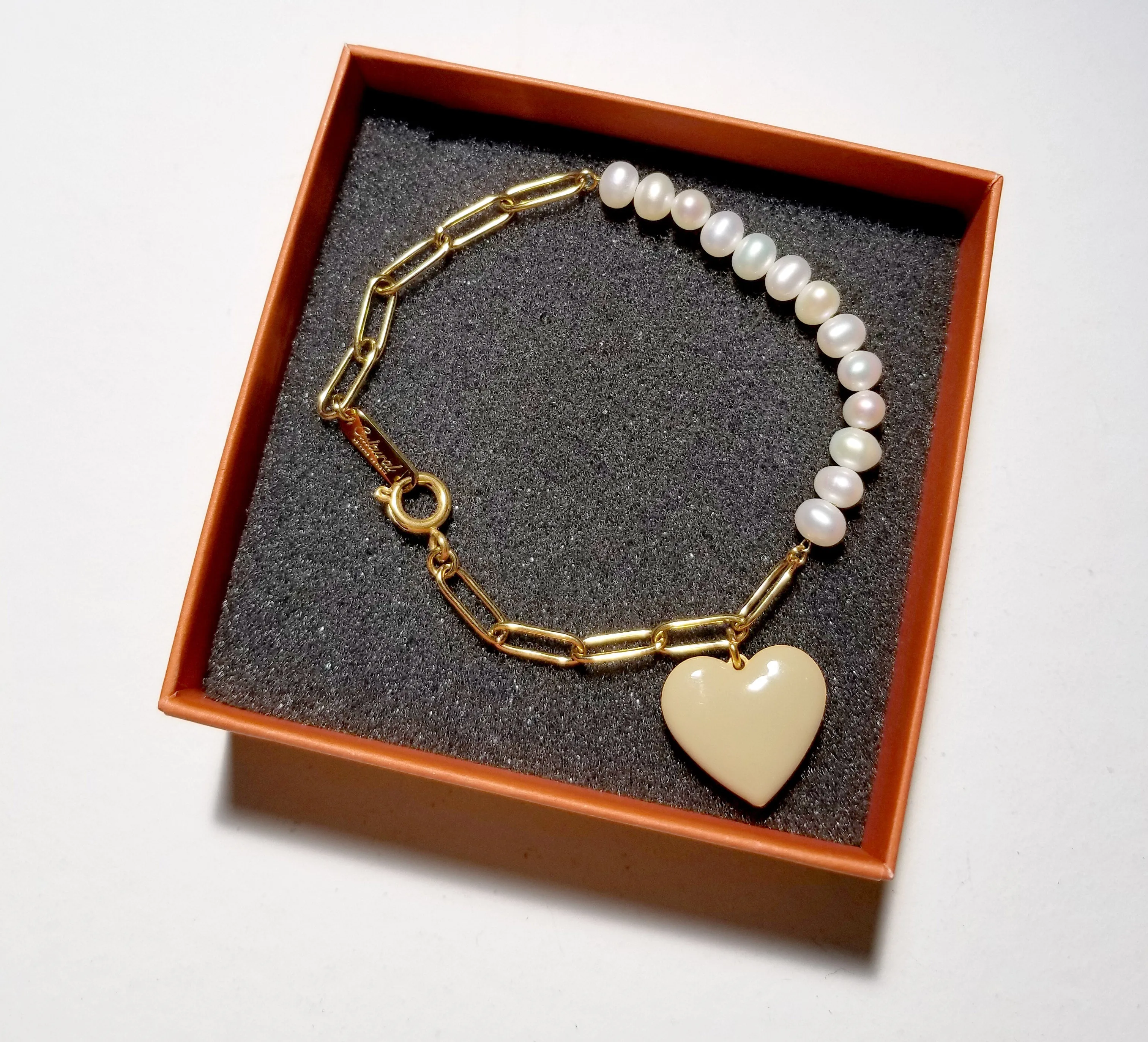 Follow Your Heart / Pearl Bracelet • Tan & Sky Blue sold by Matter Matters product image thumbnail 5
