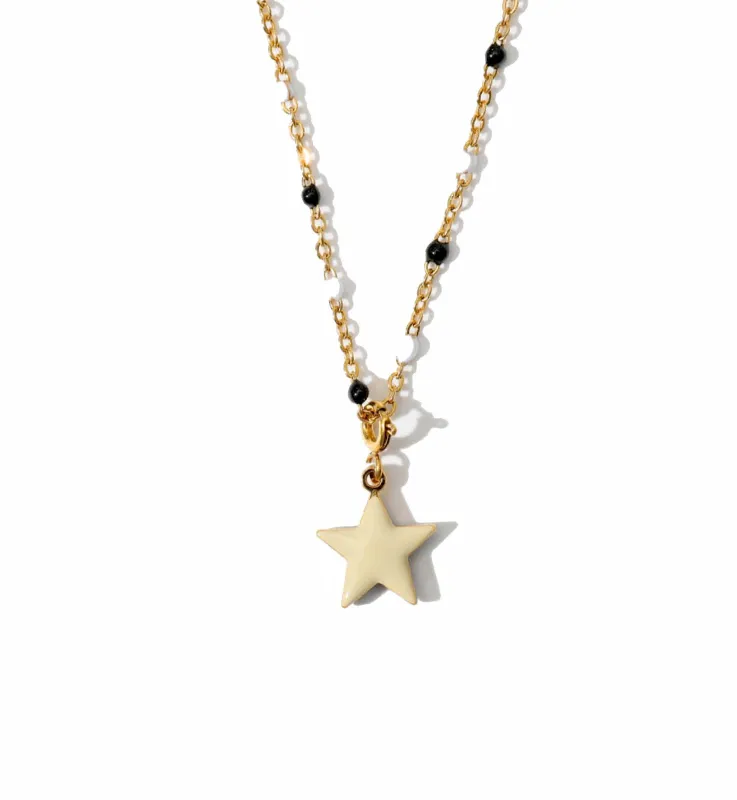 Shining Star Necklace • Black & Cream sold by Matter Matters