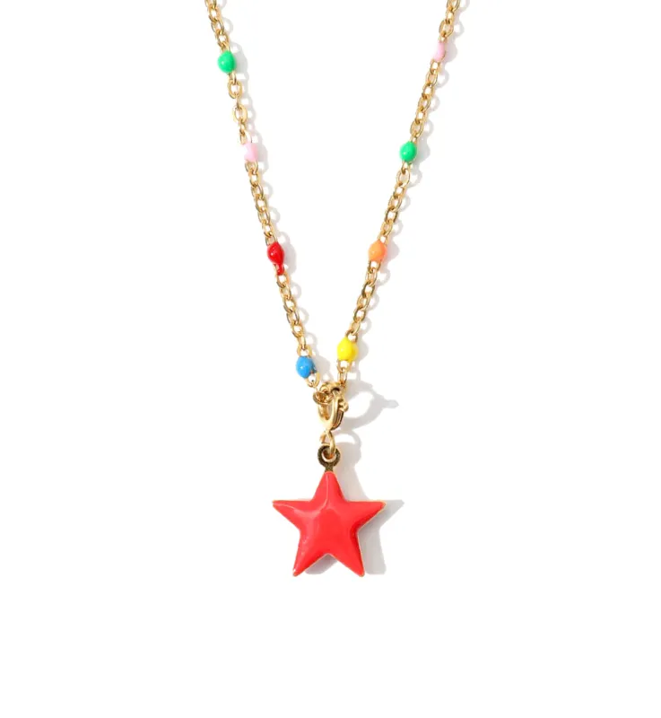 Shining Star Necklace • Red & Pink sold by Matter Matters